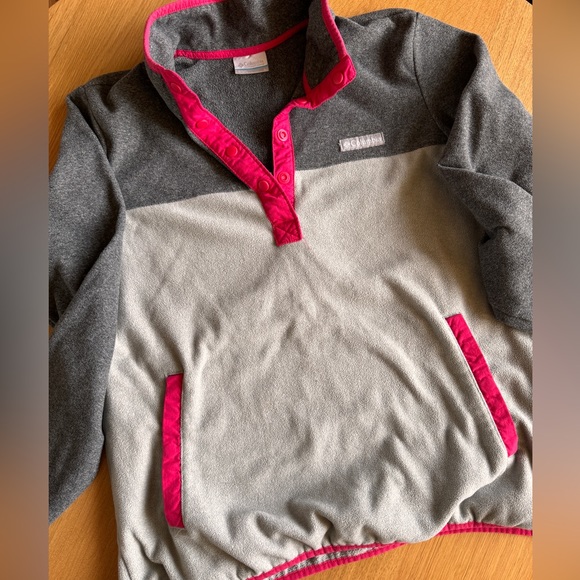 Columbia gray and pink button fleece pullover - Picture 4 of 4